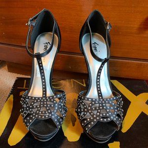 Black Rhinestone Stiletto Heels